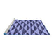 Sideview of Machine Washable Abstract Blue Modern Rug, wshabs199blu