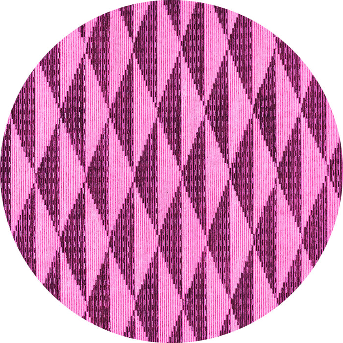 Round Machine Washable Abstract Pink Modern Rug, wshabs199pnk