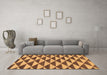 Machine Washable Abstract Brown Modern Rug in a Living Room,, wshabs199brn