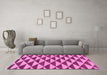 Machine Washable Abstract Pink Modern Rug in a Living Room, wshabs199pnk