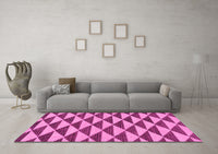 Machine Washable Abstract Pink Modern Rug, wshabs199pnk