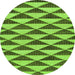 Round Machine Washable Abstract Green Modern Area Rugs, wshabs199grn