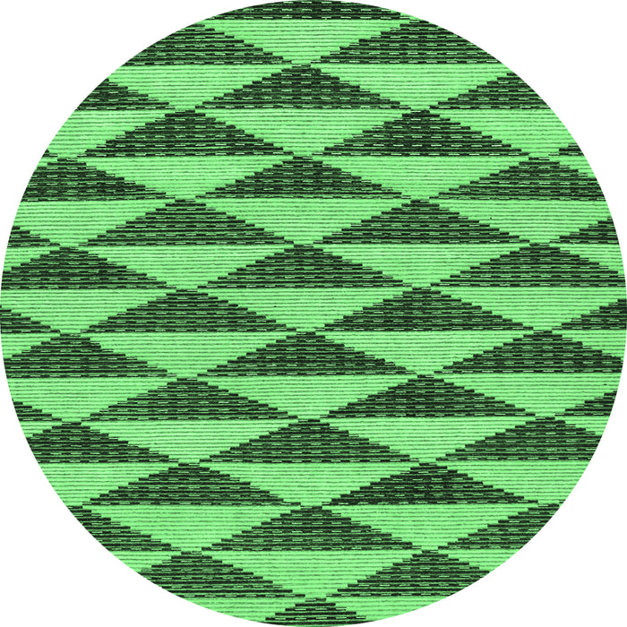 Round Abstract Emerald Green Modern Rug, abs199emgrn