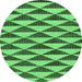 Round Abstract Emerald Green Modern Rug, abs199emgrn