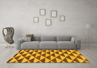 Machine Washable Abstract Yellow Modern Rug, wshabs199yw