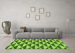 Machine Washable Abstract Green Modern Area Rugs in a Living Room,, wshabs199grn