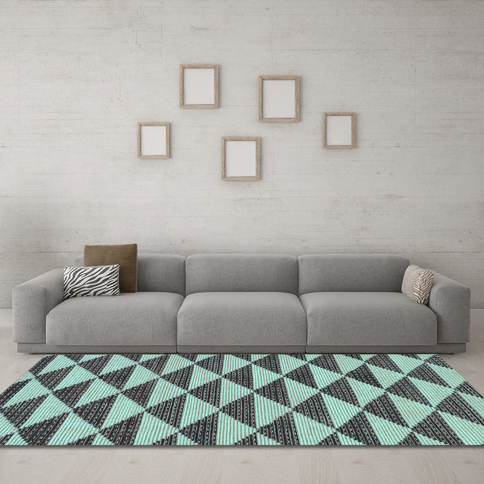 Machine Washable Abstract Light Blue Modern Rug in a Living Room, wshabs199lblu