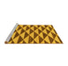 Sideview of Machine Washable Abstract Yellow Modern Rug, wshabs199yw