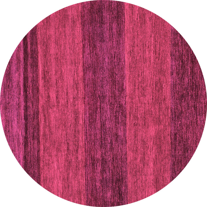 Round Machine Washable Abstract Pink Modern Rug, wshabs19pnk