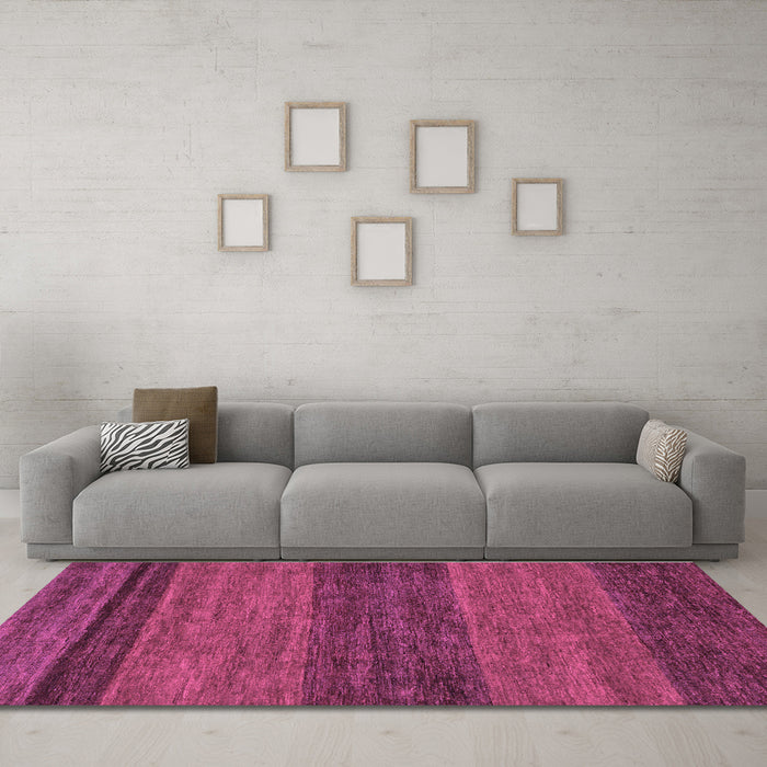 Machine Washable Abstract Purple Modern Area Rugs in a Living Room, wshabs19pur