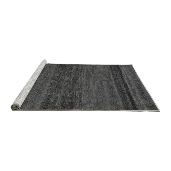 Sideview of Machine Washable Abstract Gray Modern Rug, wshabs19gry