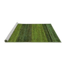 Sideview of Machine Washable Abstract Turquoise Modern Area Rugs, wshabs19turq