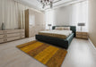 Abstract Sedona Brown Modern Rug in a Bedroom, abs19