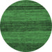 Round Abstract Emerald Green Modern Rug, abs19emgrn