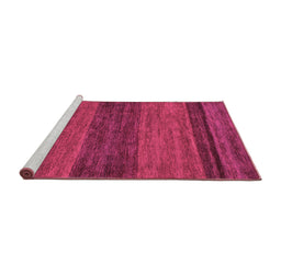 Sideview of Machine Washable Abstract Pink Modern Rug, wshabs19pnk