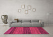 Machine Washable Abstract Pink Modern Rug in a Living Room, wshabs19pnk