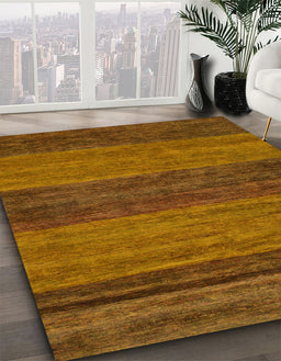 Machine Washable Abstract Sedona Brown Rug in a Family Room, wshabs19