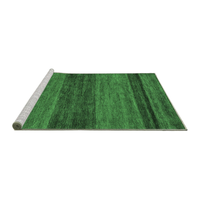 Sideview of Machine Washable Abstract Emerald Green Modern Area Rugs, wshabs19emgrn