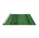 Sideview of Machine Washable Abstract Emerald Green Modern Area Rugs, wshabs19emgrn