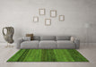 Machine Washable Abstract Green Modern Area Rugs in a Living Room,, wshabs19grn