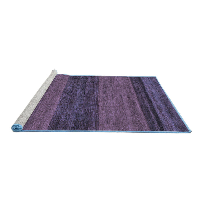 Sideview of Machine Washable Abstract Blue Modern Rug, wshabs19blu