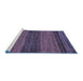 Sideview of Machine Washable Abstract Blue Modern Rug, wshabs19blu