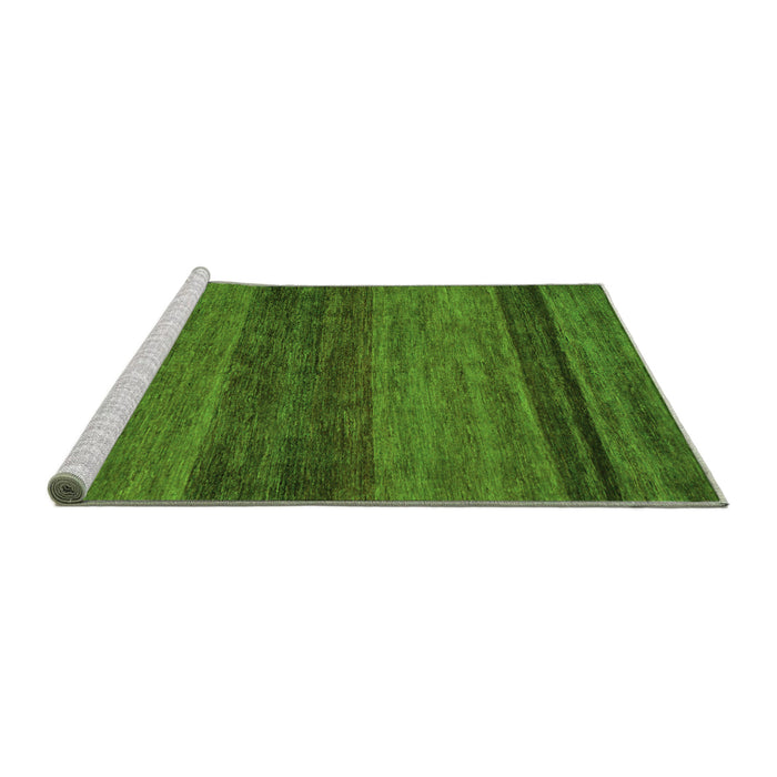 Sideview of Machine Washable Abstract Green Modern Area Rugs, wshabs19grn