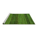 Sideview of Machine Washable Abstract Green Modern Area Rugs, wshabs19grn