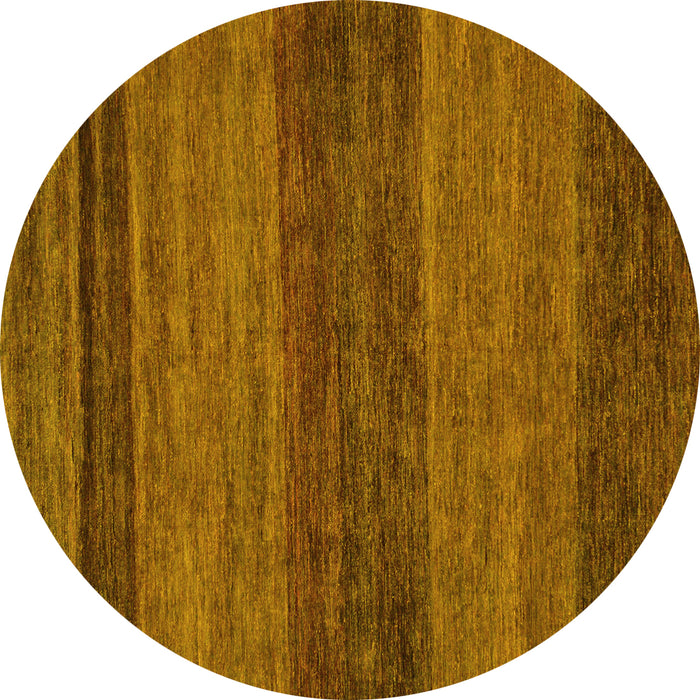 Round Abstract Yellow Modern Rug, abs19yw