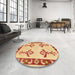 Machine Washable Abstract Chrome Gold Yellow Rug in a Family Room, wshabs1