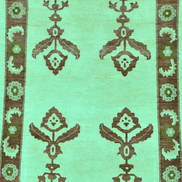 Machine Washable Oriental Turquoise Modern Area Rugs, wshabs1turq