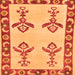 Square Machine Washable Oriental Orange Modern Area Rugs, wshabs1org