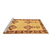 Sideview of Machine Washable Oriental Brown Modern Rug, wshabs1brn