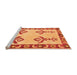 Sideview of Machine Washable Oriental Orange Modern Area Rugs, wshabs1org