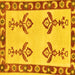 Square Machine Washable Oriental Yellow Modern Rug, wshabs1yw