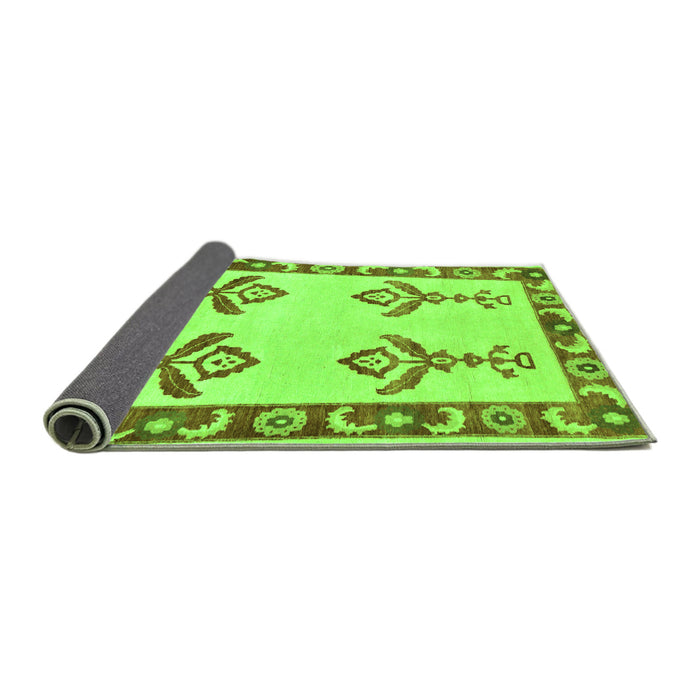 Sideview of Oriental Green Modern Rug, abs1grn
