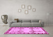 Machine Washable Oriental Purple Modern Area Rugs in a Living Room, wshabs1pur