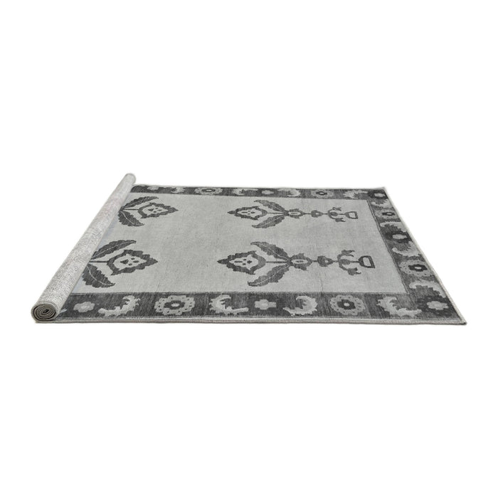 Sideview of Machine Washable Oriental Gray Modern Rug, wshabs1gry