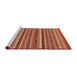 Sideview of Machine Washable Abstract Red Rug, wshabs200