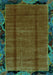 Machine Washable Abstract Turquoise Modern Area Rugs, wshabs2000turq