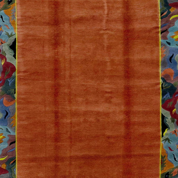 Machine Washable Abstract Red Rug, wshabs2000