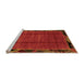 Sideview of Machine Washable Abstract Orange Modern Area Rugs, wshabs2000org