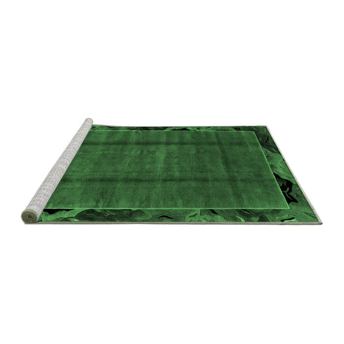 Sideview of Machine Washable Abstract Emerald Green Modern Area Rugs, wshabs2000emgrn