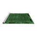 Sideview of Machine Washable Abstract Emerald Green Modern Area Rugs, wshabs2000emgrn