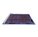 Sideview of Machine Washable Abstract Blue Modern Rug, wshabs2000blu