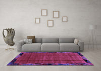 Machine Washable Abstract Purple Modern Rug, wshabs2000pur