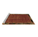 Sideview of Machine Washable Abstract Brown Modern Rug, wshabs2000brn