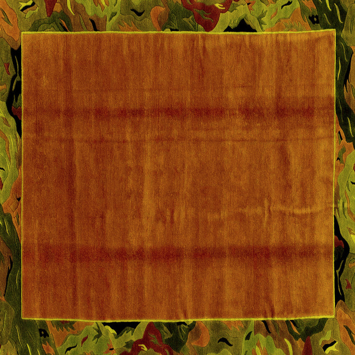 Square Abstract Yellow Modern Rug, abs2000yw