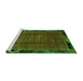 Sideview of Machine Washable Abstract Green Modern Area Rugs, wshabs2000grn