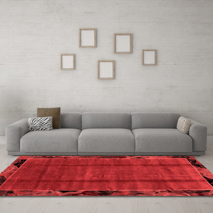Modern Red Washable Rugs